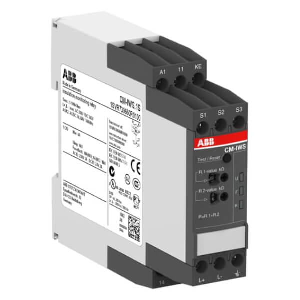 Реле контроля изоляции ABB CM-IWS.1P, 1SVR740660R0100, DC 0...300 В; АС 0...250 В, 1...100 Ом