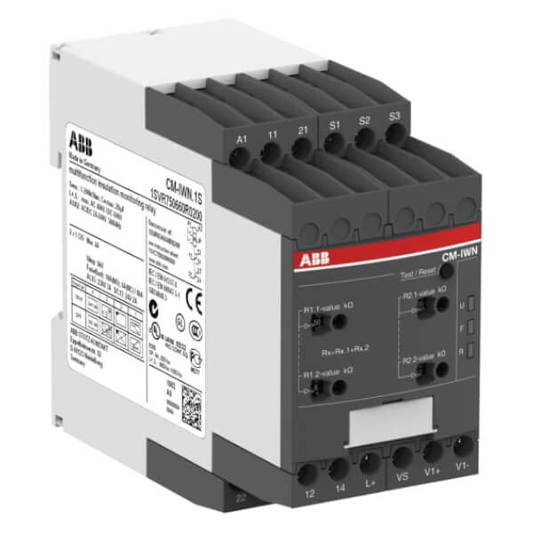 Реле контроля изоляции ABB CM-IWN.1S, 1SVR750660R0200, DC 0...600 В; АС 0...400 В, 1...200 Ом