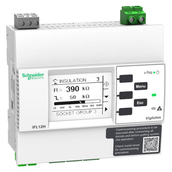 Реле контроля изоляции Schneider Electric IMDIFL12H, DC 0...230 В; АС 0...230 В, 0.05...200 Ом