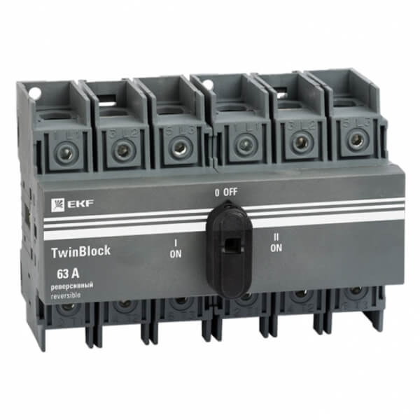 Реверсивный рубильник EKF 100A 3P TwinBlock